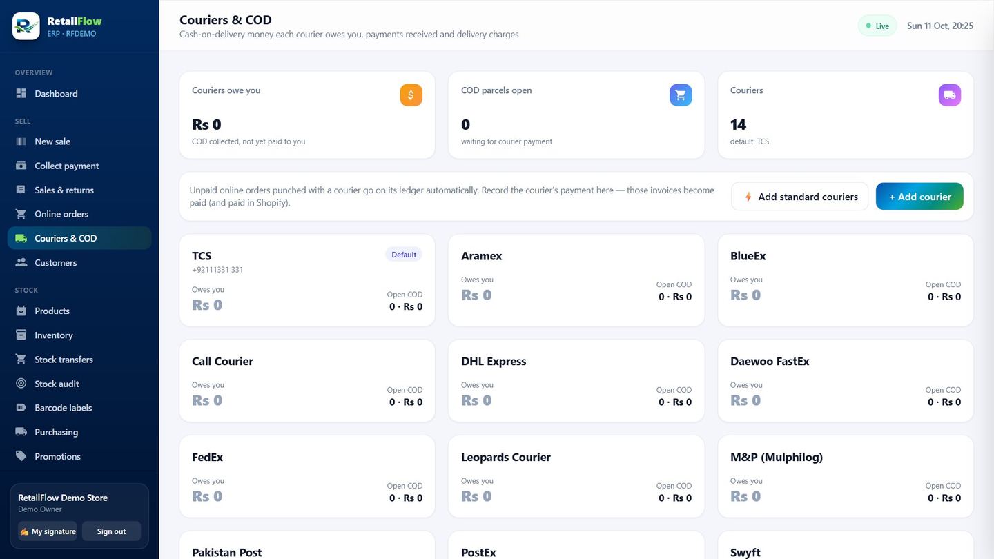 Omnichannel orders and couriers