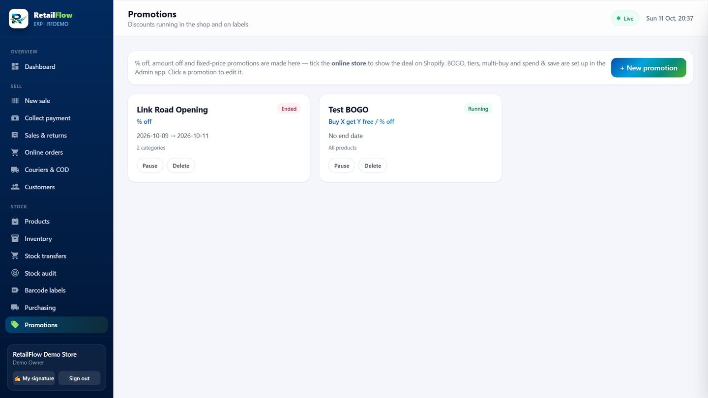 Promotions & pricing